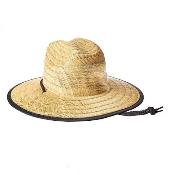 NWT Women Men CLASSIC Lifeguard Hat Straw Beach Wide Brim Sun hat Outdoo… - Picture 4 of 8